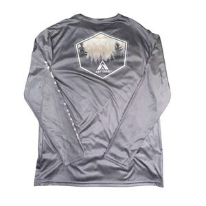Off-Trail Shirt Mens Large Gray Long Sleeve Performance Hiking Outdoor Graphic